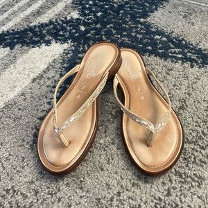 Italian Shoemakers sandals with gold sequins size 8